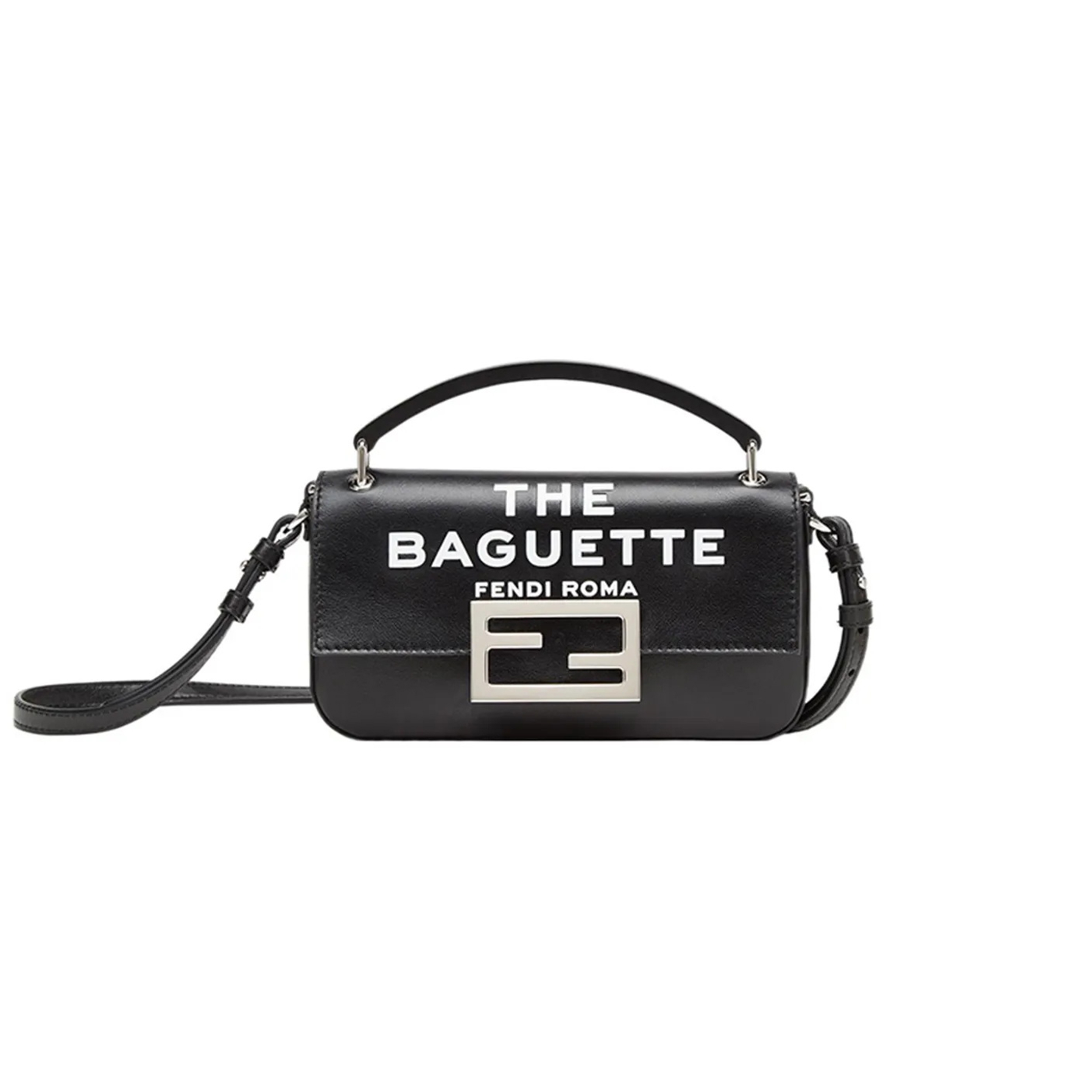 F**di x marc jacobs baguette phone pouch printed leather black 7as142amwzf1dg7 (18.5*10*2.5cm)